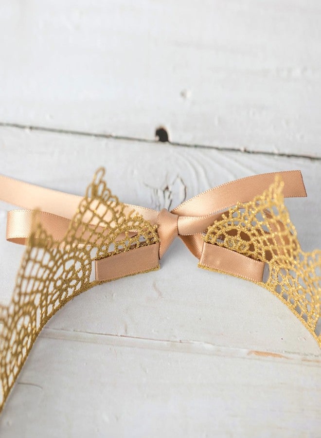 Lamantery Golden Lace Crown With Ribbon for Birthday Party Queen Theme Party Headband Crown - Image 3